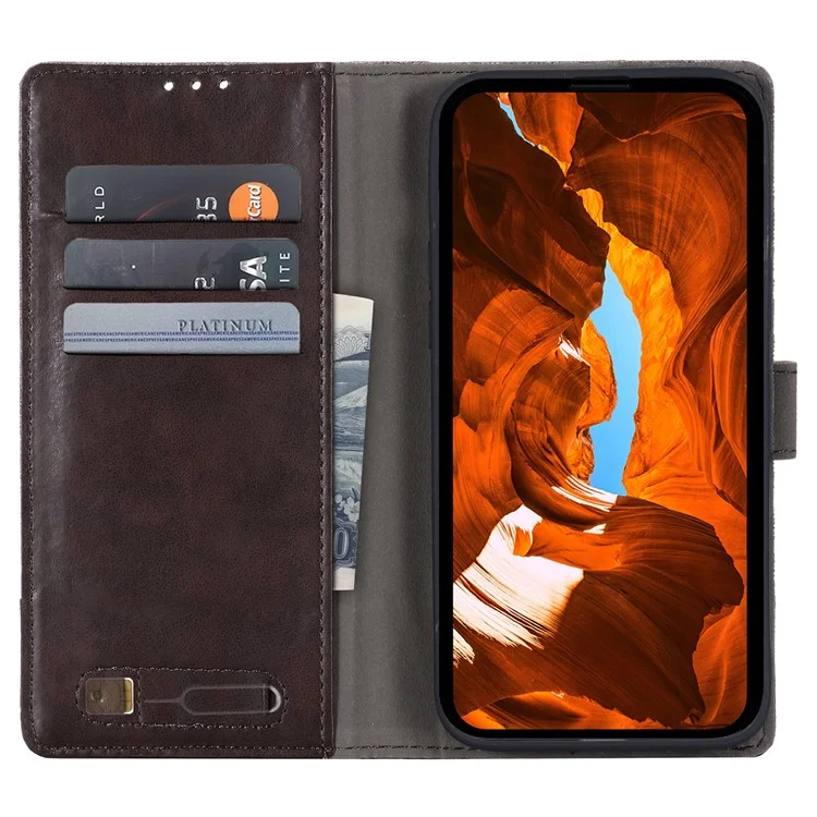 MUXMA MX102 für Xiaomi Poco F6 Pro 5G / Redmi K70 5G / K70 Pro 5G Case Stand Canvas Leather Phone Cover - Braun