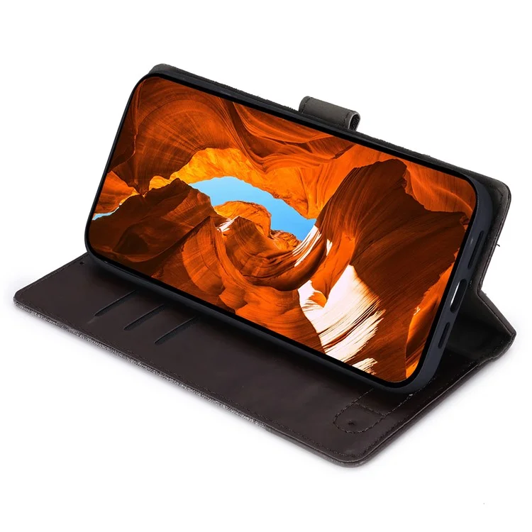 MUXMA MX102 für Xiaomi Poco F6 Pro 5G / Redmi K70 5G / K70 Pro 5G Case Stand Canvas Leather Phone Cover - Braun