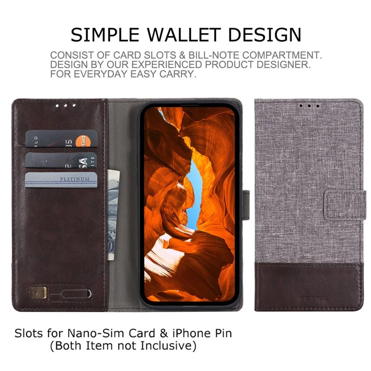 MUXMA MX102 für Xiaomi Poco F6 Pro 5G / Redmi K70 5G / K70 Pro 5G Case Stand Canvas Leather Phone Cover - Braun