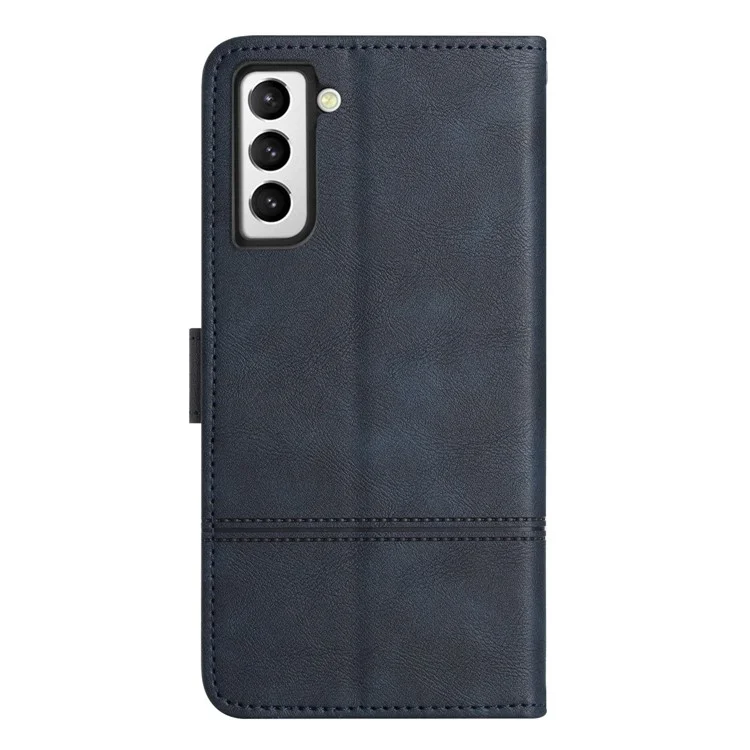 Per Samsung Galaxy S22+ 5G Flip Wallet Case, Texture Cower Per Telefono in Pelle in Stile Business Book in Pelle Con Cinturino - Blu