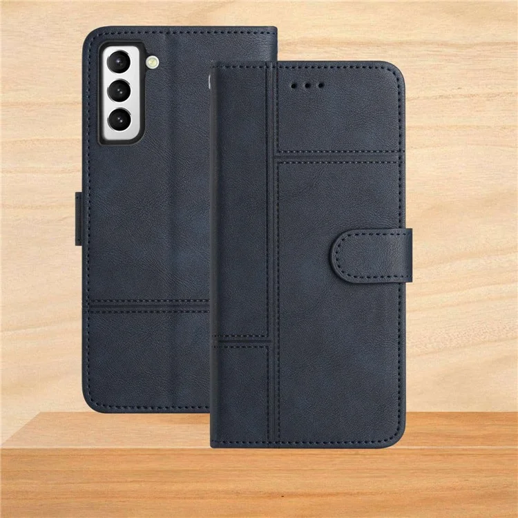 Per Samsung Galaxy S22+ 5G Flip Wallet Case, Texture Cower Per Telefono in Pelle in Stile Business Book in Pelle Con Cinturino - Blu