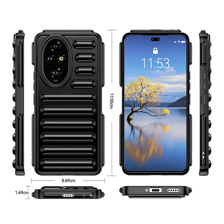 Cápsula Serie para Funda Honor 200 Pro 5G Anti-Drop Casos de Teléfono TPU - Negro