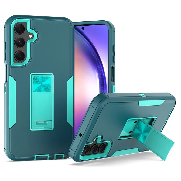For Samsung Galaxy A25 5G (Global) (161.0 x 76.5 x 8.3mm) Case TPU+PC Phone Cover with Kickstand - Ocean Blue / Blue