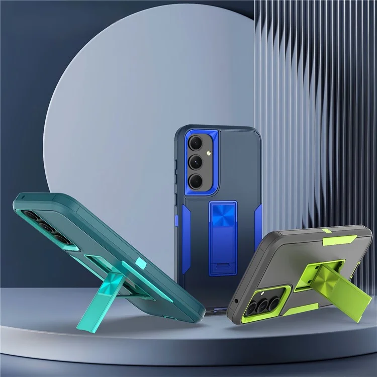 For Samsung Galaxy A25 5G (Global) (161.0 x 76.5 x 8.3mm) Case TPU+PC Phone Cover with Kickstand - Ocean Blue / Blue