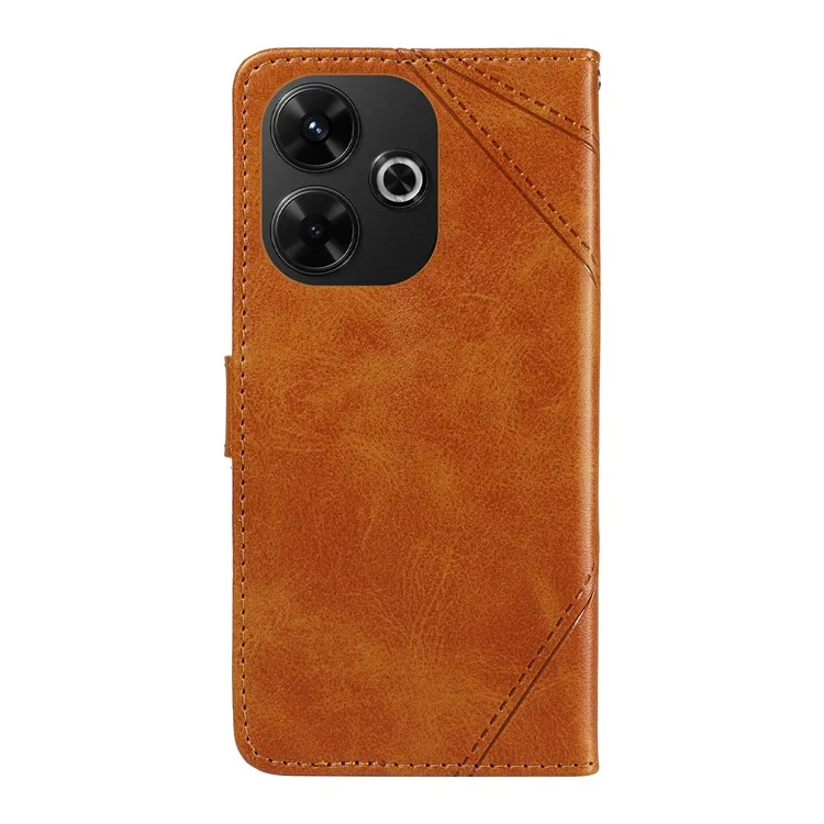 Para Xiaomi Redmi 13 5G / 4G / Note 13R 5G Funda Flip Resistente a Golpes Billetera Funda de Teléfono de Cuero Geométrica - Marrón