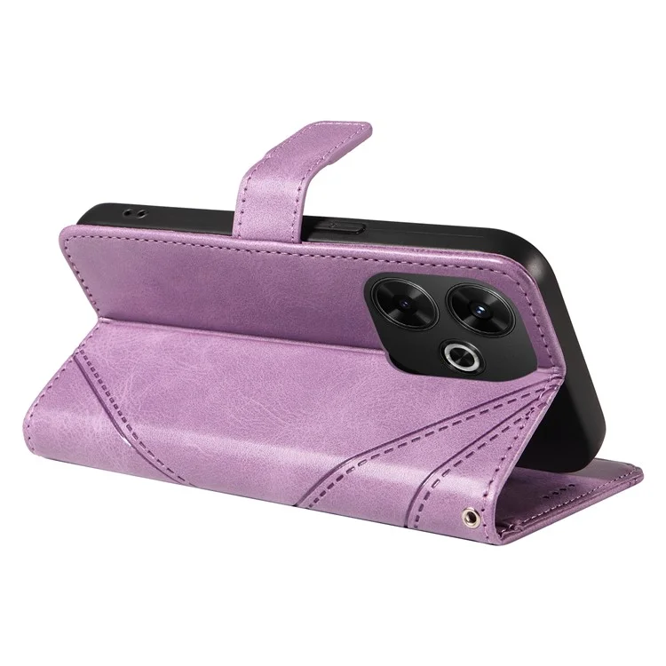For Xiaomi Redmi 13 5G / 4G / Note 13R 5G Case Flip Shockproof Wallet Leather Phone Cover Geometric Line - Purple