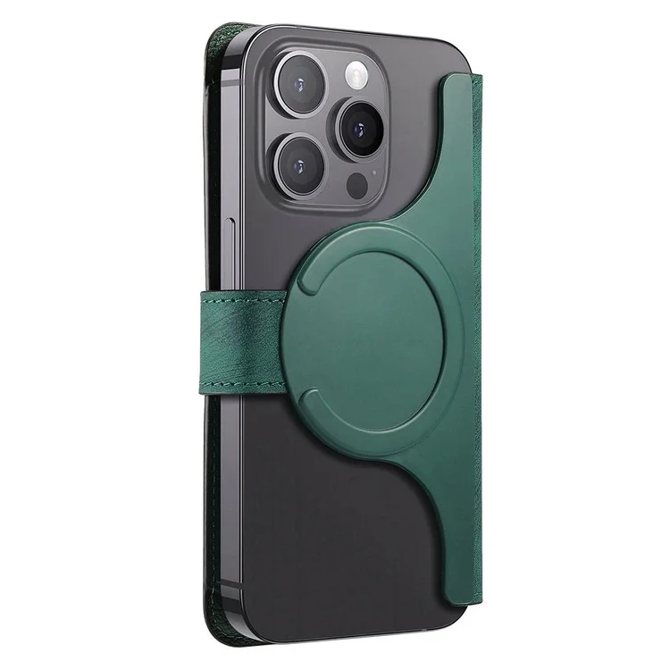 CASENEO MW-02S Magnetic Detachable Leather Phone Cover for 6.1 inch Phone RFID Blocking Wallet Stand - Green