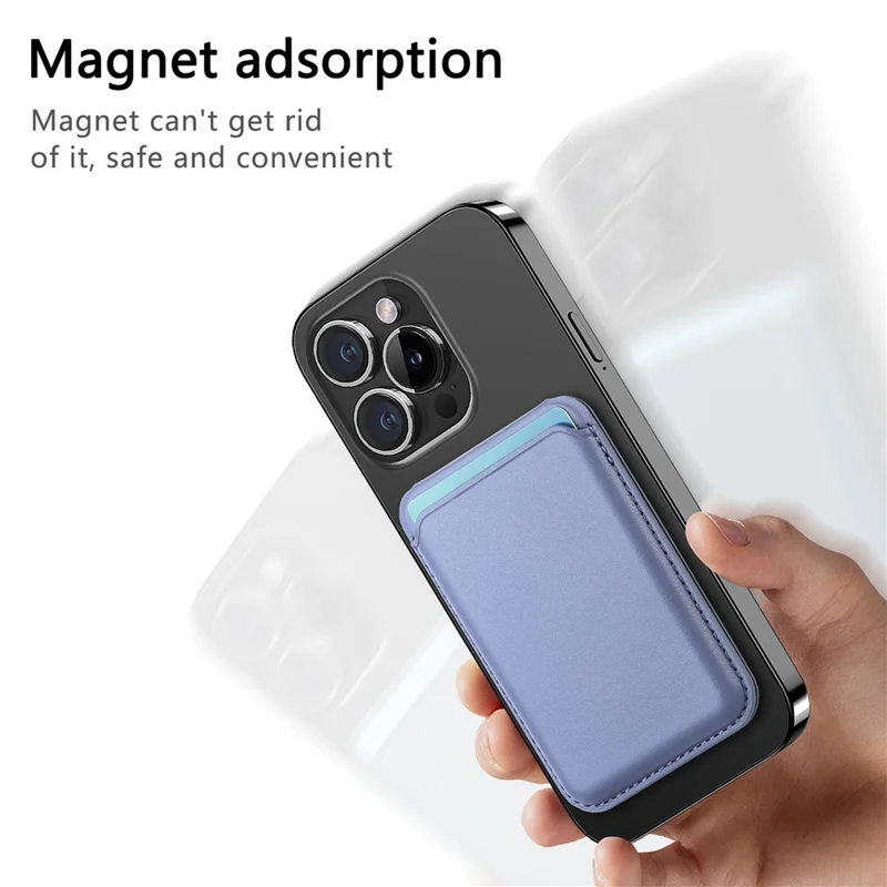 MC-W11 Magnetische Lederbörse Kickstand ID-Kreditkarten-Halter Telefonkarten-Tasche - Hellviolett