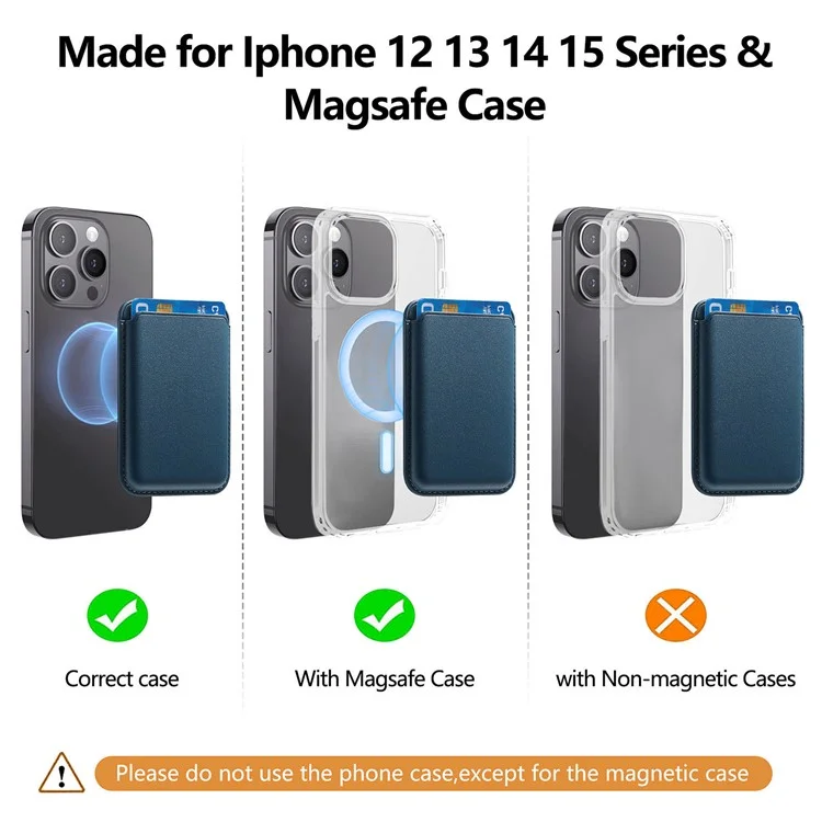 KB-58 Magnetic Card Holder Solid Color PU Leather Credit Cards Case - Blue