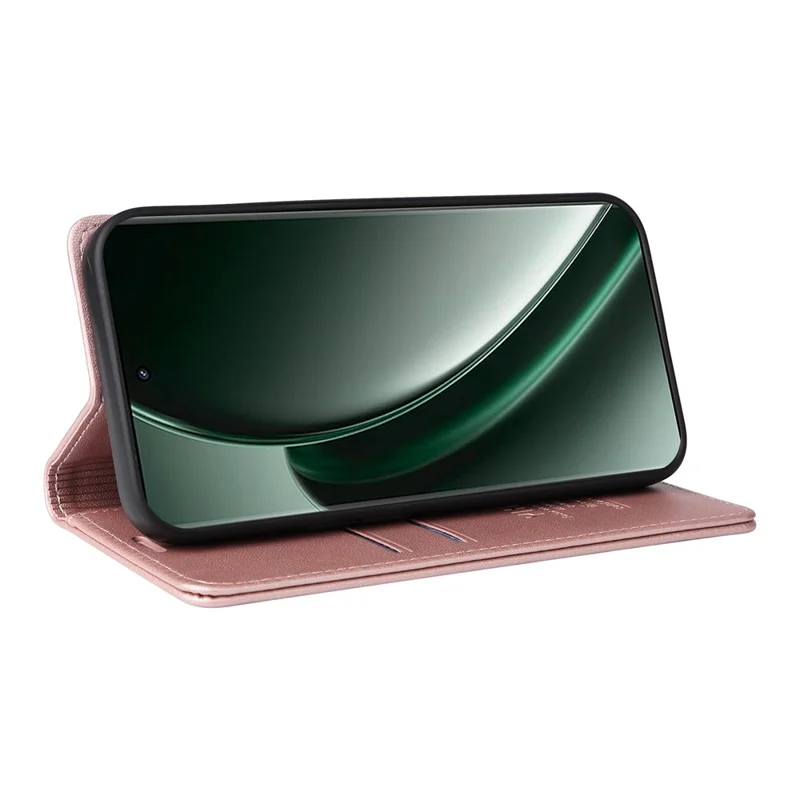 YIKATU YK-001 For Realme GT 6 5G Case Magnetic Closure Leather Stand Flip Folio Phone Cover - Rose Gold