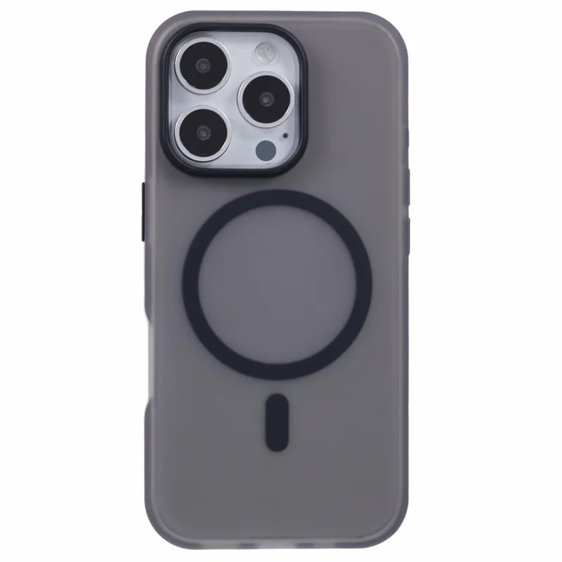 For iPhone 13 Pro Max Case Compatible with MagSafe TPU Translucent Back Phone Cover - Black