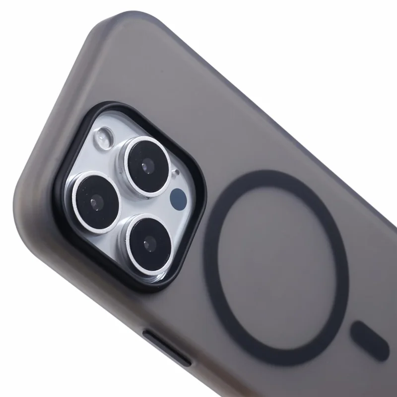 For iPhone 13 Pro Max Case Compatible with MagSafe TPU Translucent Back Phone Cover - Black