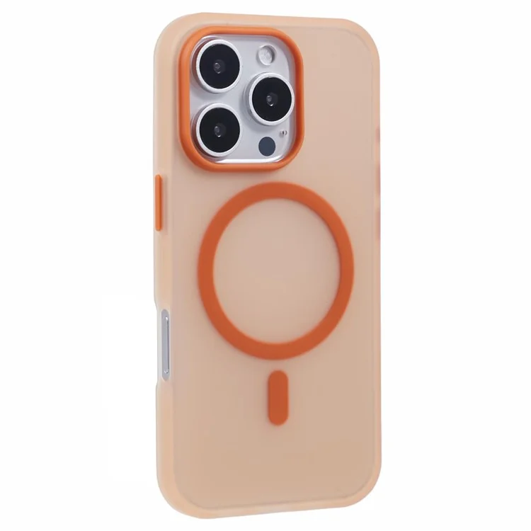 Чехол для iPhone 15 Pro, совместимый с MagSafe, тонкий матовый устойчивый к царапинам телефонный чехол - оранжевый