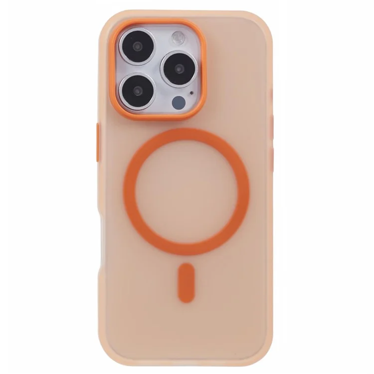 Чехол для iPhone 15 Pro, совместимый с MagSafe, тонкий матовый устойчивый к царапинам телефонный чехол - оранжевый