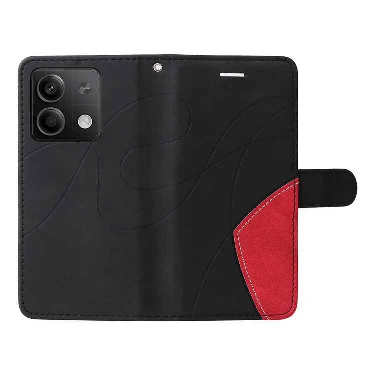 KT Leather Series-1 Per Xiaomi Redmi Note 13 5G Case Color Splicing Phone Cover Card Slots Wrist Strap - Nero