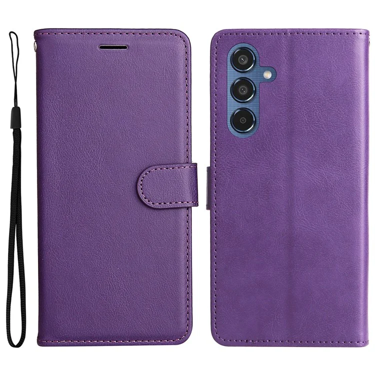 KT Leder-Serie-2 für Samsung Galaxy M35 5G Hülle Wallet Handyhülle Einfarbig mit Ständer - Lila