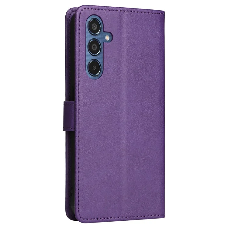 KT Leder-Serie-2 für Samsung Galaxy M35 5G Hülle Wallet Handyhülle Einfarbig mit Ständer - Lila