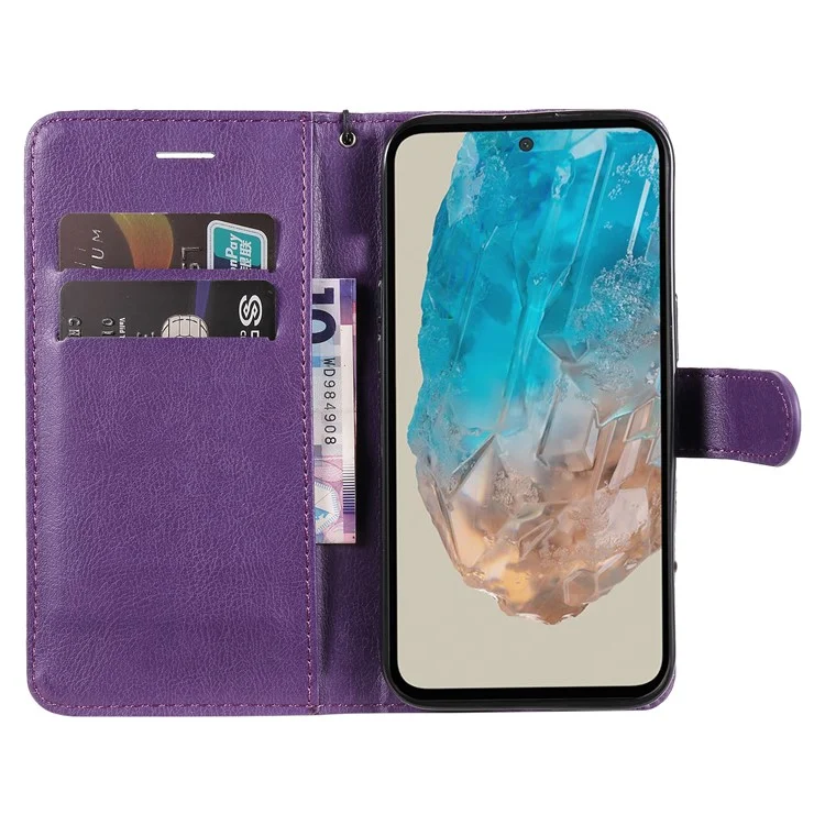 KT Leder-Serie-2 für Samsung Galaxy M35 5G Hülle Wallet Handyhülle Einfarbig mit Ständer - Lila