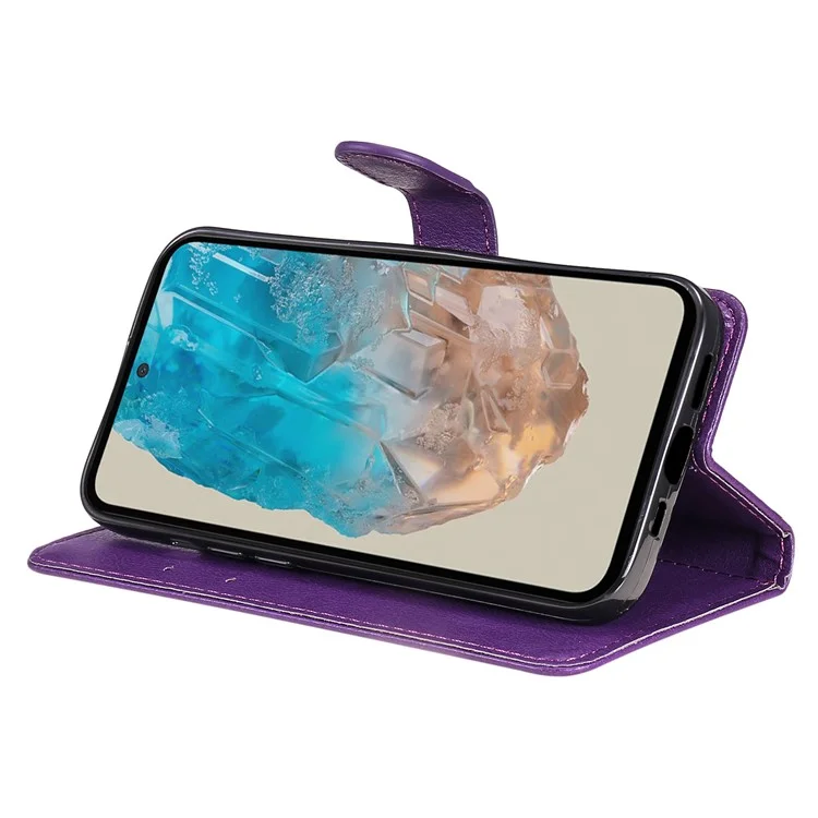 KT Leder-Serie-2 für Samsung Galaxy M35 5G Hülle Wallet Handyhülle Einfarbig mit Ständer - Lila