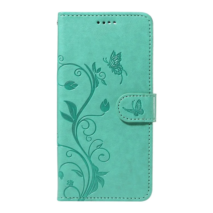For OnePlus Nord CE4 Lite 5G / Oppo K12x 5G (China) PU Leather Cases Flower Pattern Wallet Stand Phone Cover with Strap - Green