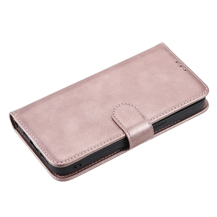 KT Leather Series-3 Pour iPhone 15 Pro Max Étui en Cuir PU 2 en 1 Portefeuille Étui Téléphone Détachable - Rose Gold