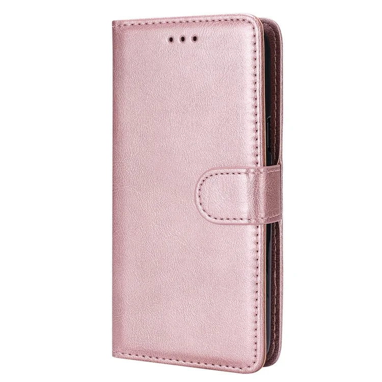 KT Leather Series-3 Pour iPhone 15 Pro Max Étui en Cuir PU 2 en 1 Portefeuille Étui Téléphone Détachable - Rose Gold