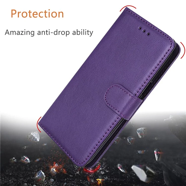 KT Leather Series-3 For iPhone 15 Pro Case Magnetisch abnehmbare PU-Leder-Handyhülle mit Kartenfach - Lila