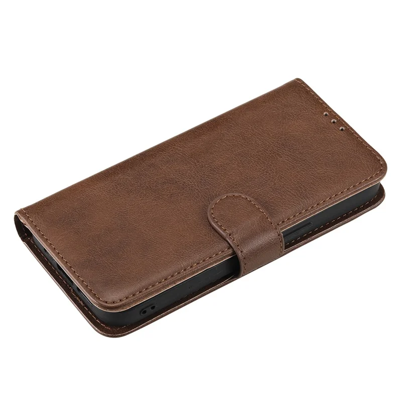 For iPhone 15 Pro Case 2 in 1 Detachable Magnetic Leather Wallet Mobile Cover with Strap - Brown