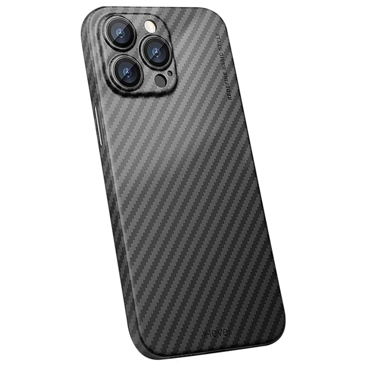 X-LEVEL Para Funda iPhone 16 Pro Max Caso Slim Duro PC Cubierta de Teléfono Textura de Fibra de Carbono
