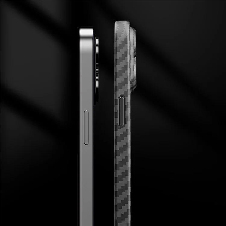 X-LEVEL Para Funda iPhone 16 Pro Max Caso Slim Duro PC Cubierta de Teléfono Textura de Fibra de Carbono