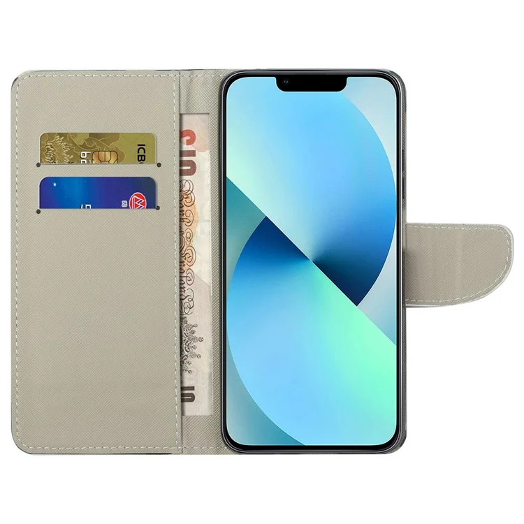 Für iPhone 16 Pro Max Case Cross Texture Phone Leather Cover Pattern Printing - Tower