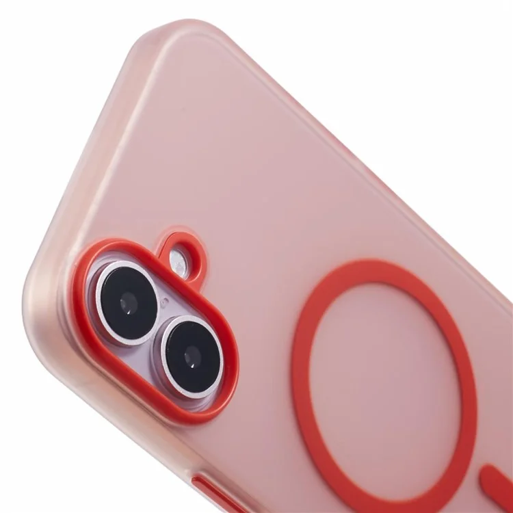 For iPhone 16 Plus Case Compatible with MagSafe TPU Phone Cover Matte Finish - Red