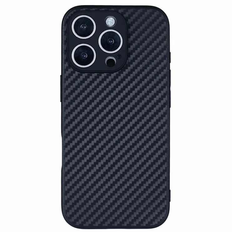 Чехол для iPhone 16 Pro Max, мягкий, гибкий ТПУ, тонкая, текстурированная под углеродное волокно телефонная крышка