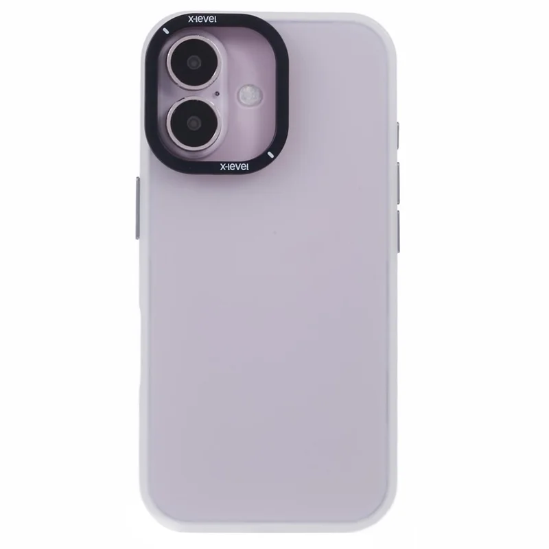 X-LEVEL For iPhone 16 Case Matte Finish PC + TPU Phone Cover - White