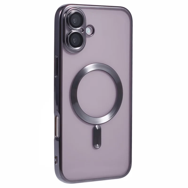 X-LEVEL For iPhone 16 Plus Magnetic Case Electroplating TPU Phone Cover with Lens Film - Grey