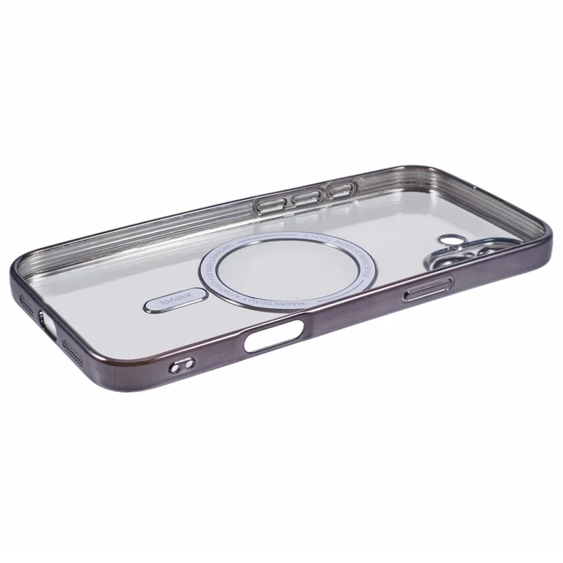 X-LEVEL For iPhone 16 Plus Magnetic Case Electroplating TPU Phone Cover with Lens Film - Grey