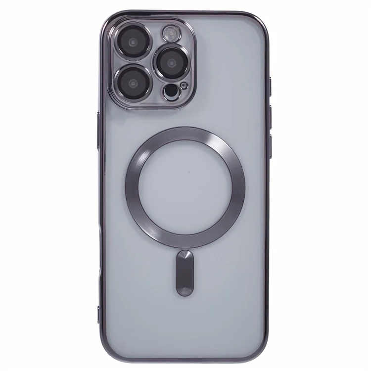 Étui X-LEVEL pour iPhone 16 Pro Max compatible avec MagSafe Magnetic Clear TPU Phone Cover avec film pour objectif - Gris