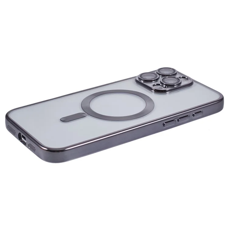 Étui X-LEVEL pour iPhone 16 Pro Max compatible avec MagSafe Magnetic Clear TPU Phone Cover avec film pour objectif - Gris