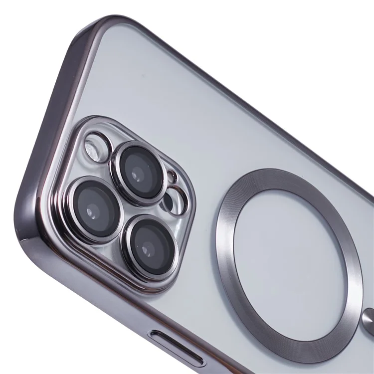 Étui X-LEVEL pour iPhone 16 Pro Max compatible avec MagSafe Magnetic Clear TPU Phone Cover avec film pour objectif - Gris