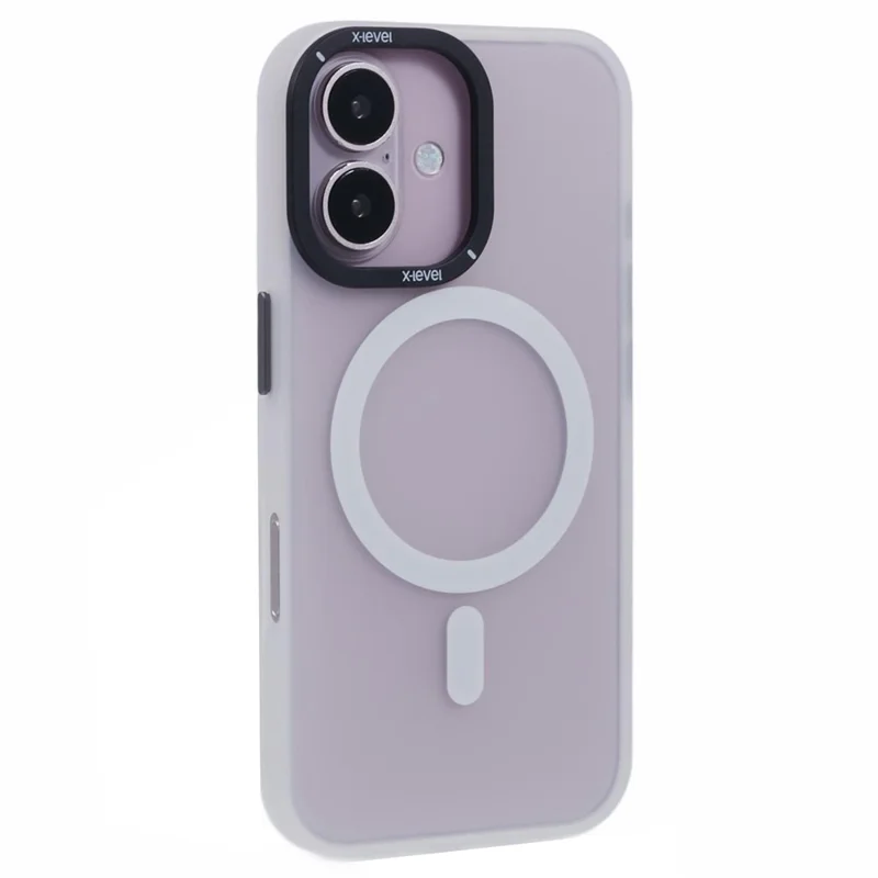 Capa X-LEVEL para iPhone 16 Compatível com MagSafe PC + Capa de Telefone TPU Anti-Impressões Digitais - Branca