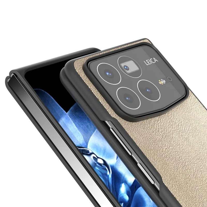 Für Xiaomi Mix Fold 4 5G Hülle PU Leder beschichtet PC Falthandy Schutzhülle - Gold
