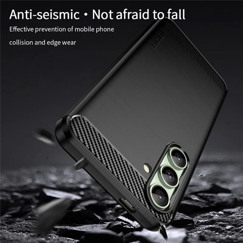 MOFI JK TPU Series-1 для Samsung Galaxy S24 FE TPU Case Чехол с текстурой под углеродное волокно - Черный