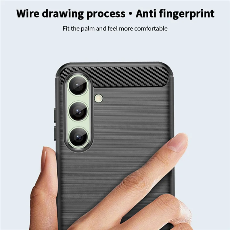 MOFI JK TPU Series-1 для Samsung Galaxy S24 FE TPU Case Чехол с текстурой под углеродное волокно - Черный