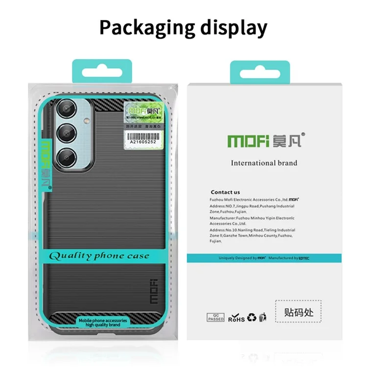 MOFI JK TPU Series-1 For Samsung Galaxy M35 5G TPU Phone Case Carbon Fiber Texture - Black