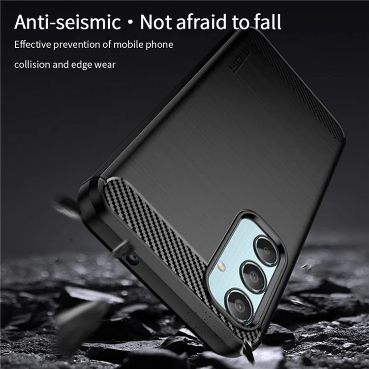 MOFI JK TPU Series-1 For Samsung Galaxy M35 5G TPU Phone Case Carbon Fiber Texture - Black