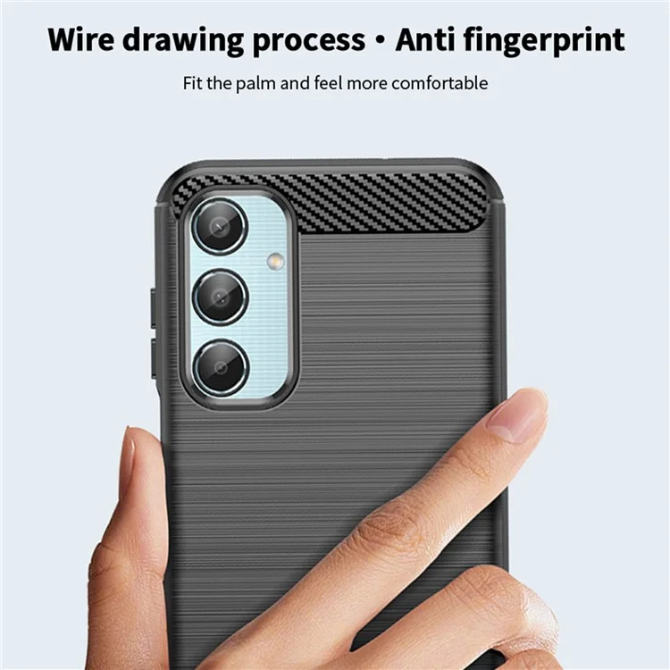 MOFI JK TPU Series-1 For Samsung Galaxy M35 5G TPU Phone Case Carbon Fiber Texture - Black
