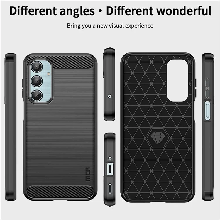 MOFI JK TPU Series-1 For Samsung Galaxy M35 5G TPU Phone Case Carbon Fiber Texture - Black