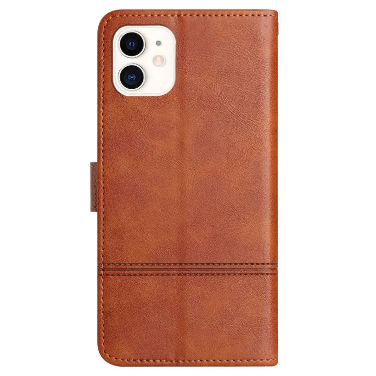 Per Iphone 12 Mini Mini da 5,4 Pollici di Cowfuolo Texture Wortet Custodia Per il Folio in Pelle Per Drop-fuor Fusti. - Marrone