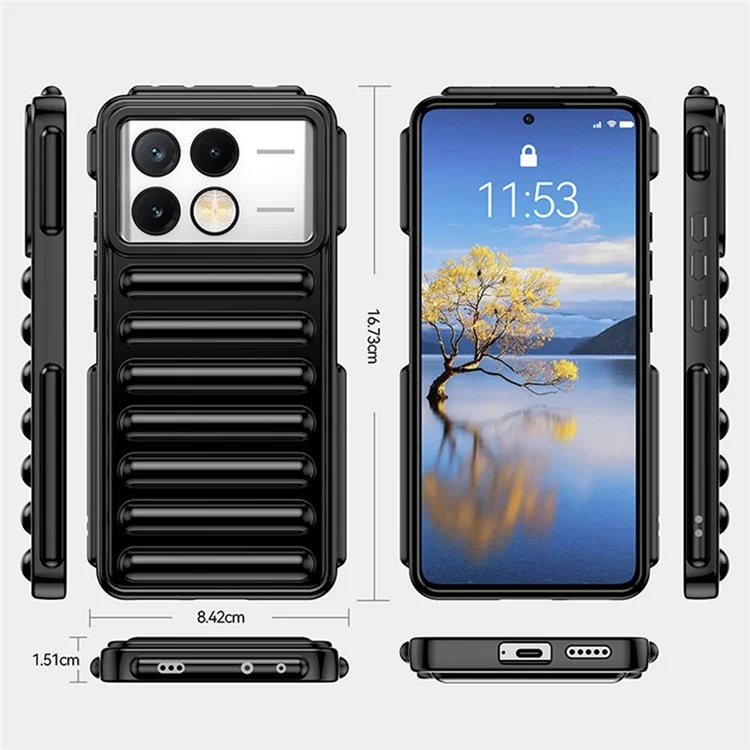WANLONFENG LK Series for Xiaomi Poco X6 Pro 5G / Redmi K70E 5G TPU Case with Screen Protector Capsule Design - Orange