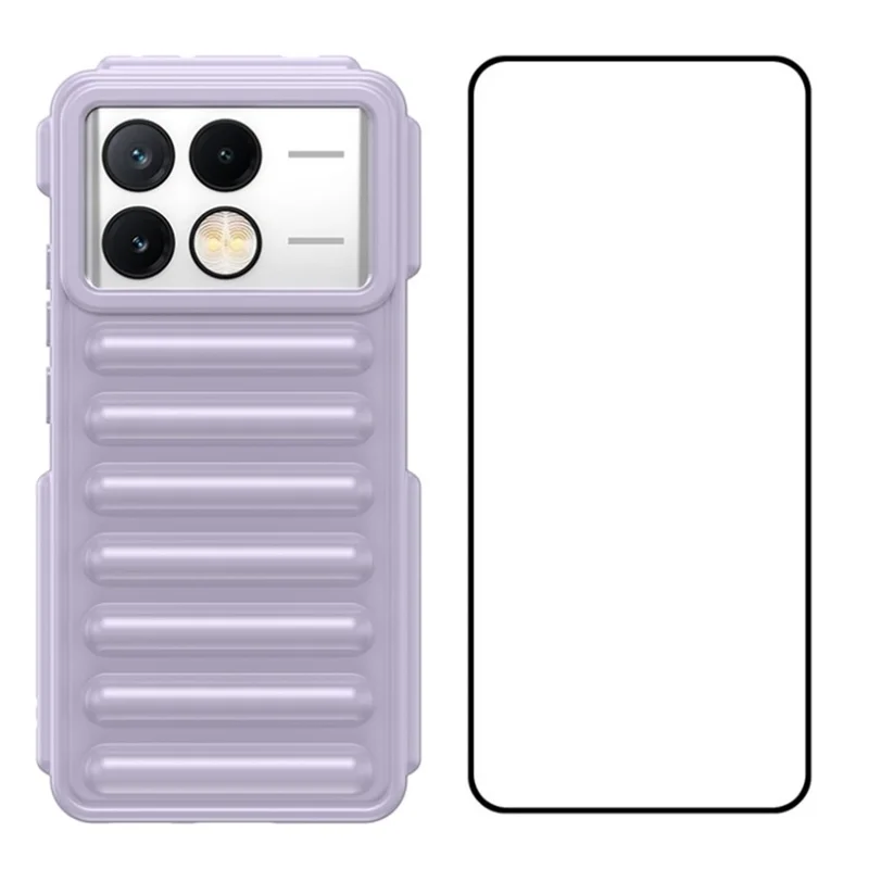 WANLONFENG LK Series for Xiaomi Poco X6 Pro 5G / Redmi K70E 5G TPU Case with Screen Protector Capsule Design - Purple